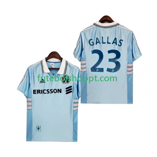 Camisola Homem Olympique de Marseille Gallas 23 Retro Alternativa Equipamento 1998 1999 Manga Curta