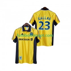 Camisola Homem Olympique de Marseille Gallas 23 Retro Terceiro Equipamento 1998 1999 Manga Curta