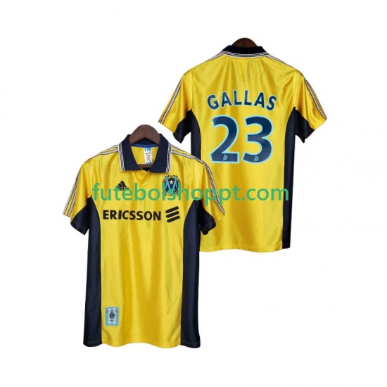 Camisola Homem Olympique de Marseille Gallas 23 Retro Terceiro Equipamento 1998 1999 Manga Curta