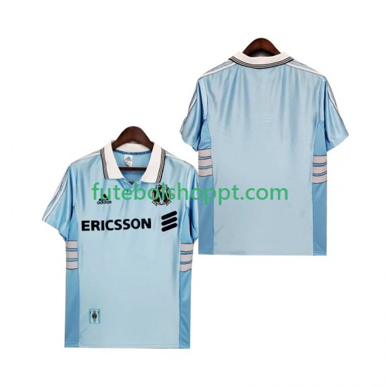Camisola Homem Olympique de Marseille Retro Alternativa Equipamento 1998 1999 Manga Curta