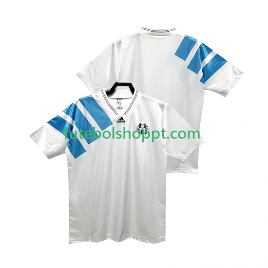 Camisola Homem Olympique de Marseille 1992 1993 Retro Principais Equipamento Manga Curta