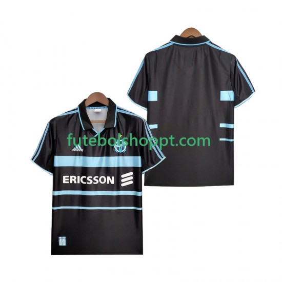 Camisola Homem Olympique de Marseille 2000 Retro Terceiro Equipamento 1999 Manga Curta