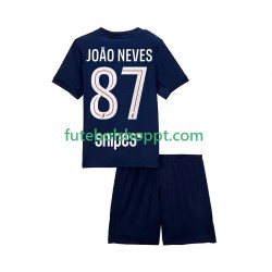 Camisola Júnior Paris Saint-Germain Joao Neves 87 Principais Equipamento 2025-2026 Manga Curta