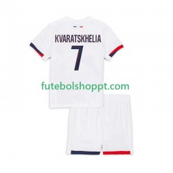 Camisola Júnior Paris Saint-Germain Khvicha Kvaratskhelia 7 Alternativa Equipamento 2025-2026 Manga Curta