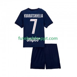 Camisola Júnior Paris Saint-Germain Khvicha Kvaratskhelia 7 Principais Equipamento 2025-2026 Manga Curta