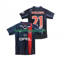 Camisola Homem Paris Saint-Germain RONALDINHO 21 2001 Retro Principais Equipamento 2002 Manga Curta