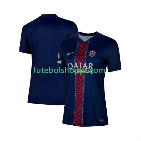 Camisola Mulher Paris Saint-Germain Principais Equipamento 2025-2026 Manga Curta