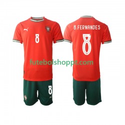 Camisola Júnior Portugal Bruno Fernandes 8 Principais Equipamento 2025-2026 Manga Curta