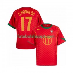 Camisola Homem Portugal Cristiano Ronaldo 17 Retro Principais Equipamento 2004 Manga Curta