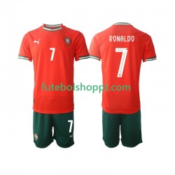 Camisola Júnior Portugal Cristiano Ronaldo 7 Principais Equipamento 2025 Manga Curta