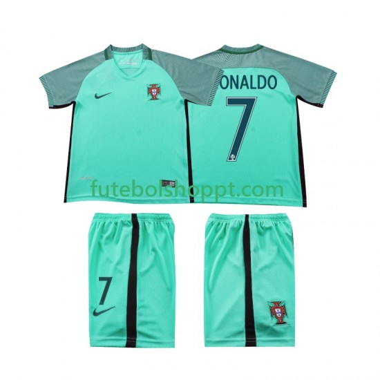 Camisola Júnior Portugal Cristiano Ronaldo 7 2016 Retro Alternativa Equipamento Manga Curta