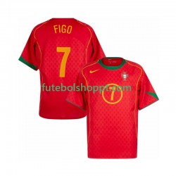 Camisola Homem Portugal Figo 7 Retro Principais Equipamento 2004 Manga Curta