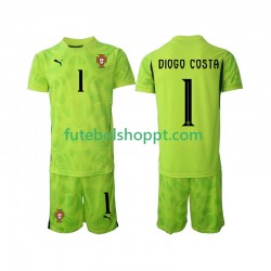 Camisola Júnior Portugal Diogo Costa 1 Guarda-redes Principais Equipamento 2025 Manga Curta