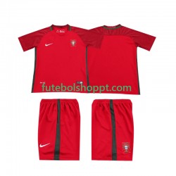Camisola Júnior Portugal 2016 Retro Principais Equipamento Manga Curta