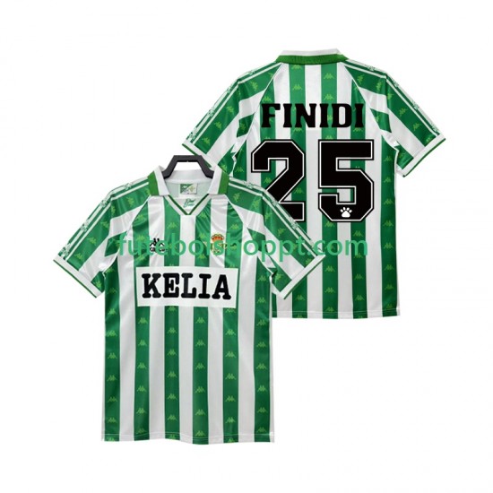 Camisola Homem Real Betis FINIDI 25 1995 1996 Retro Principais Equipamento Manga Curta