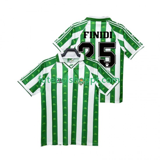 Camisola Homem Real Betis FINIDI 25 1996 1997 Retro Principais Equipamento Manga Curta