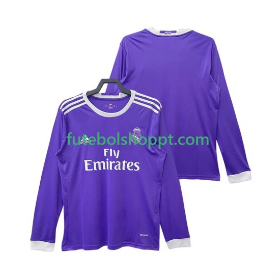 Camisola Homem Real Madrid 2016 2017 Retro Alternativa Equipamento Manga Comprida