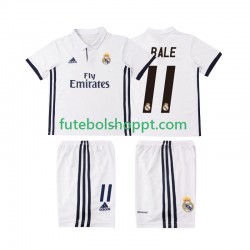 Camisola Júnior Real Madrid BALE 11 2016 2017 Retro Principais Equipamento Manga Curta