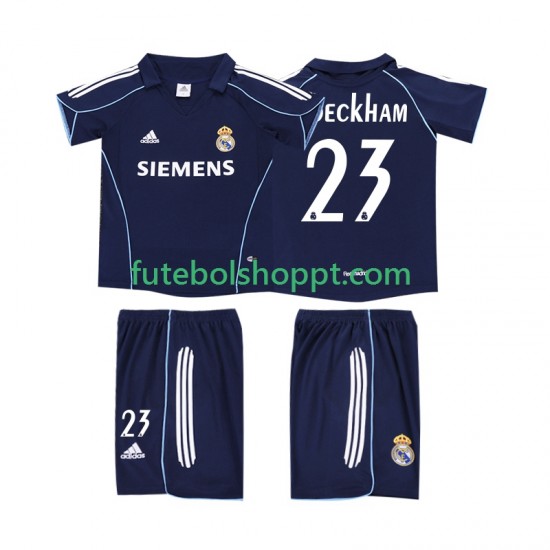 Camisola Júnior Real Madrid BECKHAM 23 2005 Retro Alternativa Equipamento 2006 Manga Curta