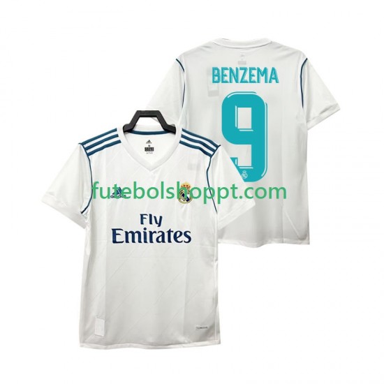 Camisola Homem Real Madrid BENZEMA 9 2017 2018 Retro Principais Equipamento Manga Curta