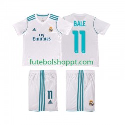 Camisola Júnior Real Madrid Bale 11 2017 2018 Retro Principais Equipamento Manga Curta