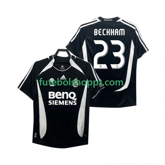 Camisola Homem Real Madrid Beckham 23 2007 Retro Terceiro Equipamento 2006 Manga Curta