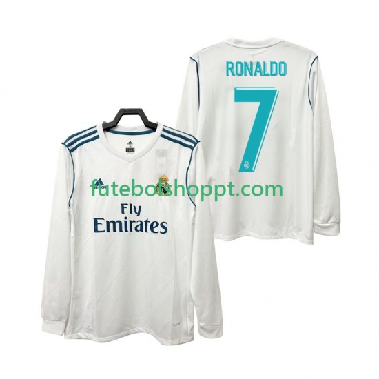Camisola Homem Real Madrid CRISTIANO RONALDO 7 2017 2018 Retro Principais Equipamento Manga Comprida