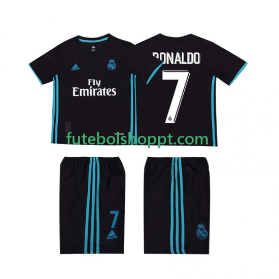 Camisola Júnior Real Madrid Cristiano Ronaldo 7 2017 2018 Retro Alternativa Equipamento Manga Curta