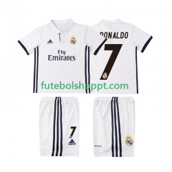 Camisola Júnior Real Madrid Cristiano Ronaldo 7 2016 2017 Retro Principais Equipamento Manga Curta