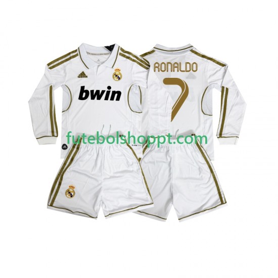 Camisola Júnior Real Madrid Cristiano Ronaldo 7 2012 Retro Principais Equipamento 2011 Manga Comprida