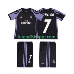 Camisola Júnior Real Madrid Cristiano Ronaldo 7 2016 2017 Retro Terceiro Equipamento Manga Curta
