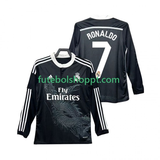 Camisola Homem Real Madrid Cristiano Ronaldo 7 2014 2015 Retro Terceiro Equipamento Manga Comprida