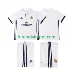Camisola Júnior Real Madrid 2016 2017 Retro Principais Equipamento Manga Curta