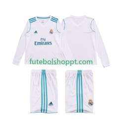 Camisola Júnior Real Madrid 2017 2018 Retro Principais Equipamento Manga Comprida