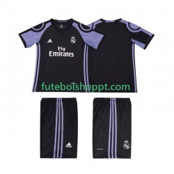 Camisola Júnior Real Madrid 2016 2017 Retro Terceiro Equipamento Manga Curta