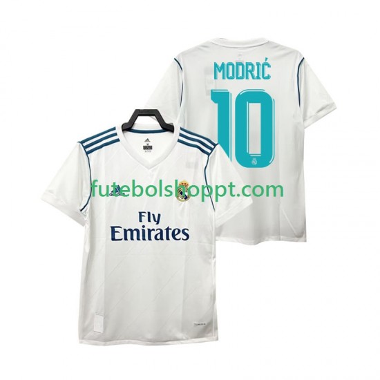 Camisola Homem Real Madrid Modrić 10 2017 Retro Principais Equipamento Manga Curta