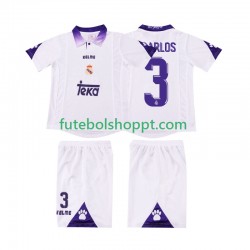 Camisola Júnior Real Madrid R CARLOS 3 1997 Retro Principais Equipamento 1998 Manga Curta