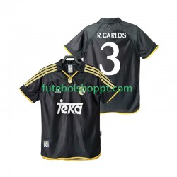 Camisola Homem Real Madrid R.CARLOS 3 2001 Retro Alternativa Equipamento 1999 Manga Curta