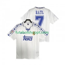 Camisola Homem Real Madrid RAUL 7 1996 1997 Retro Principais Equipamento Manga Curta