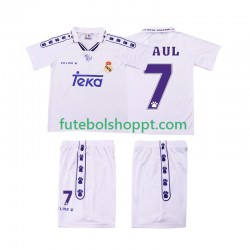 Camisola Júnior Real Madrid RAUL 7 1996 Retro Principais Equipamento 1994 Manga Curta
