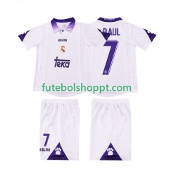 Camisola Júnior Real Madrid RAUL 7 1997 Retro Principais Equipamento 1998 Manga Curta
