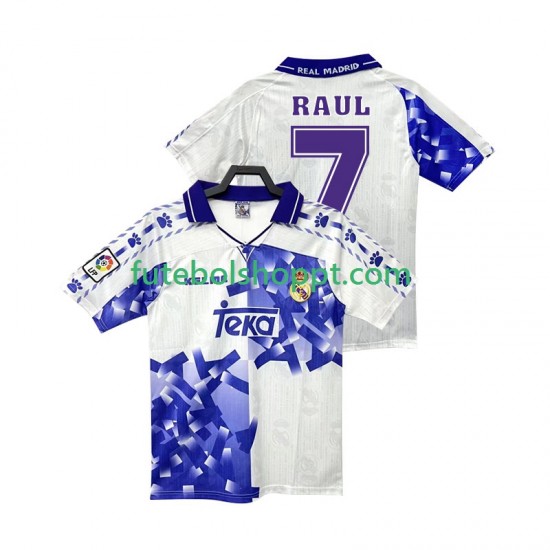 Camisola Homem Real Madrid RAUL 7 1996 1997 Retro Terceiro Equipamento Manga Curta