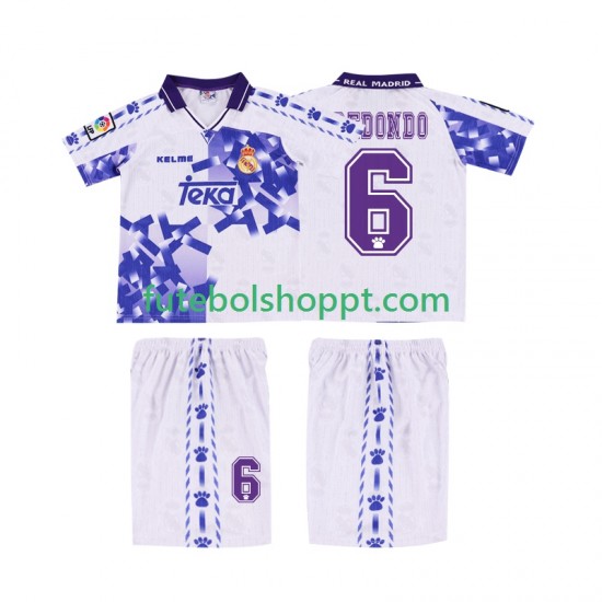 Camisola Júnior Real Madrid REDONDO 6 1996 1997 Retro Terceiro Equipamento Manga Curta
