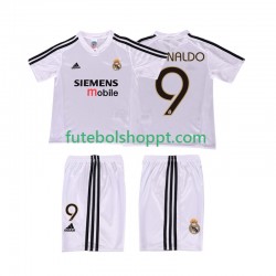 Camisola Júnior Real Madrid RONALDO 9 5 Retro Principais Equipamento 2004 2002 Manga Curta
