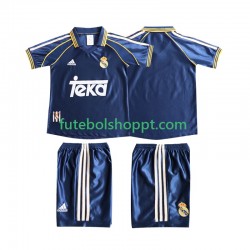 Camisola Júnior Real Madrid Retro Terceiro Equipamento 1998 1999 Manga Curta