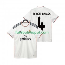 Camisola Homem Real Madrid SERGIO RAMOS 4 2013 2014 Retro Principais Equipamento Manga Curta