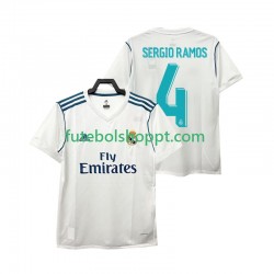 Camisola Homem Real Madrid SERGIO RAMOS 4 2017 2018 Retro Principais Equipamento Manga Curta