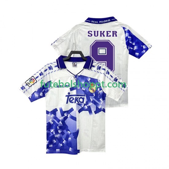 Camisola Homem Real Madrid SUKER 9 1996 1997 Retro Terceiro Equipamento Manga Curta
