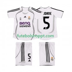 Camisola Júnior Real Madrid ZIDANE 5 2007 Retro Principais Equipamento 2006 Manga Curta