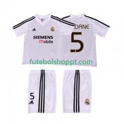Camisola Júnior Real Madrid ZIDANE 5 5 Retro Principais Equipamento 2004 2002 Manga Curta